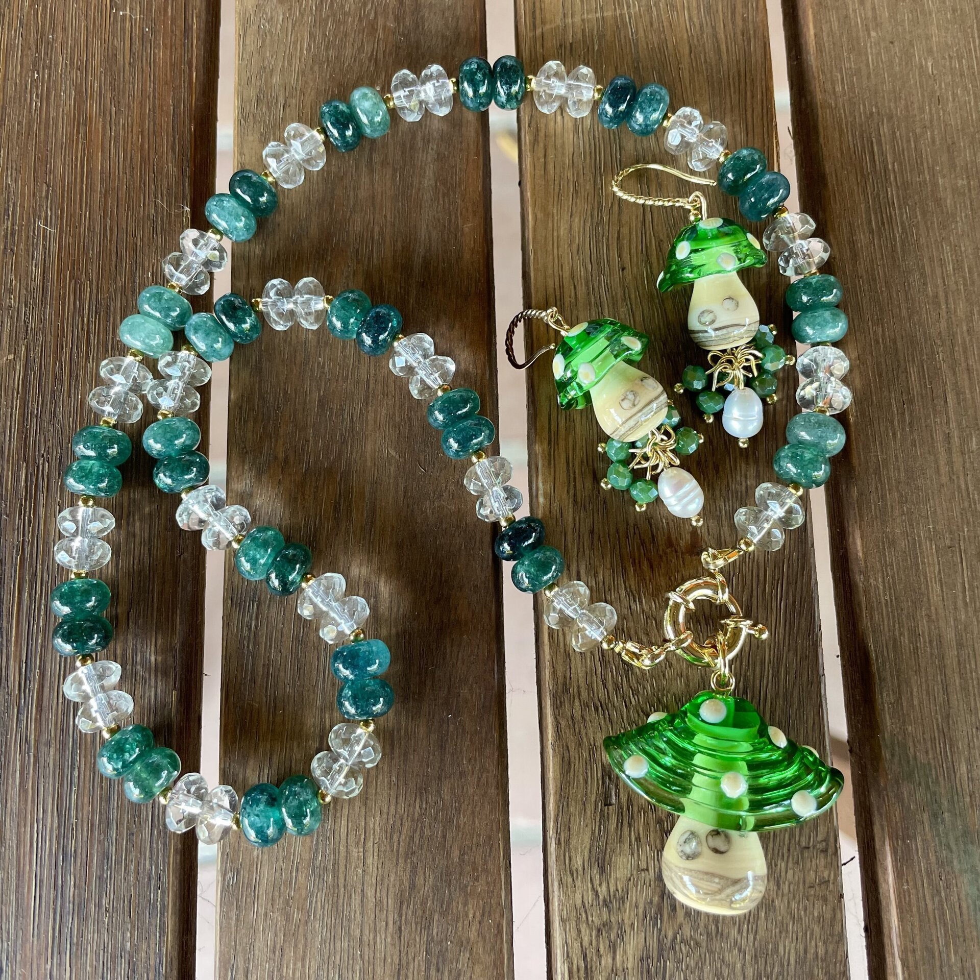 Pendientes setas verdes - pieza única - 2