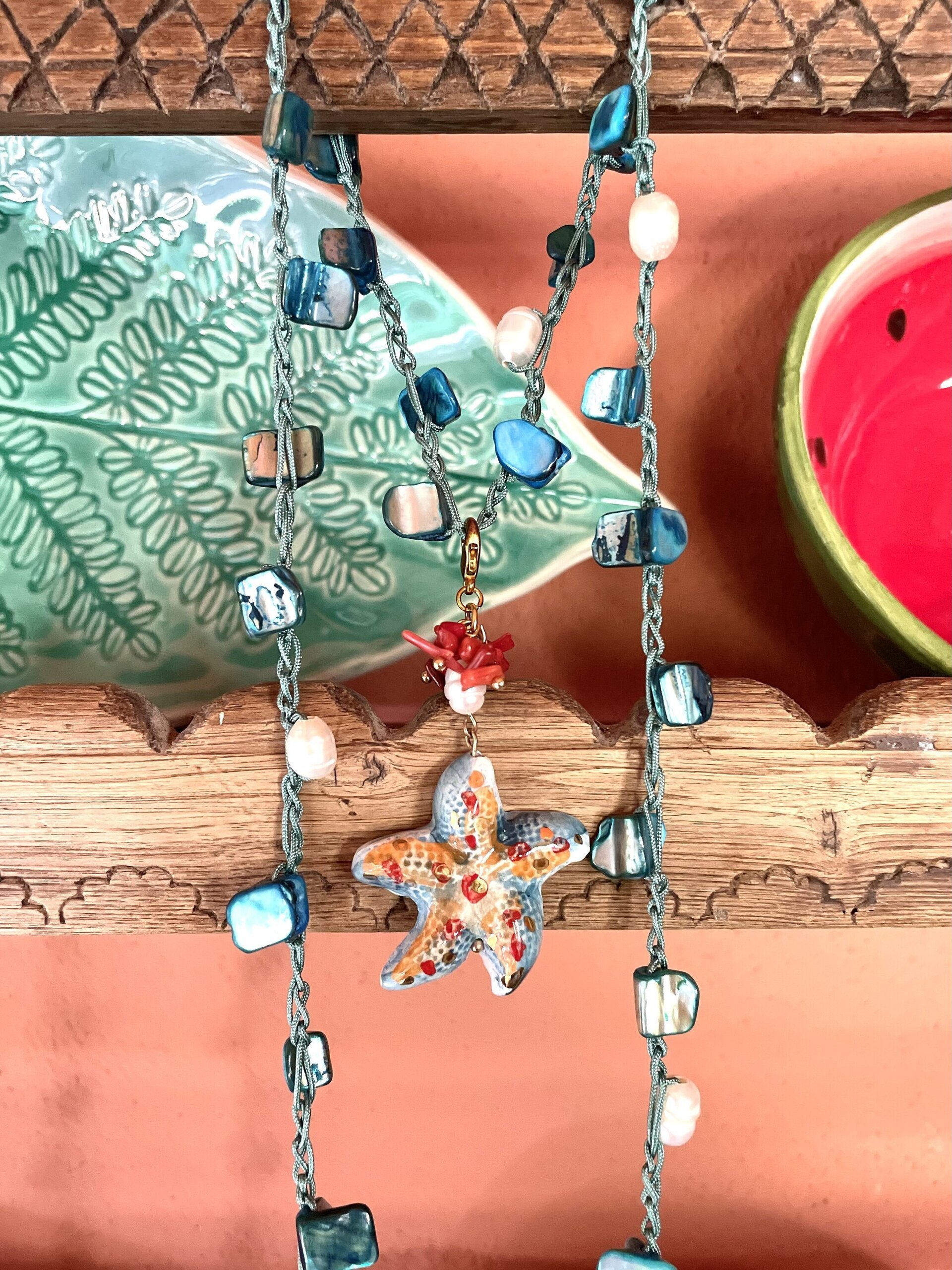 Estrella azul y nácar (XL) - pieza única - 2