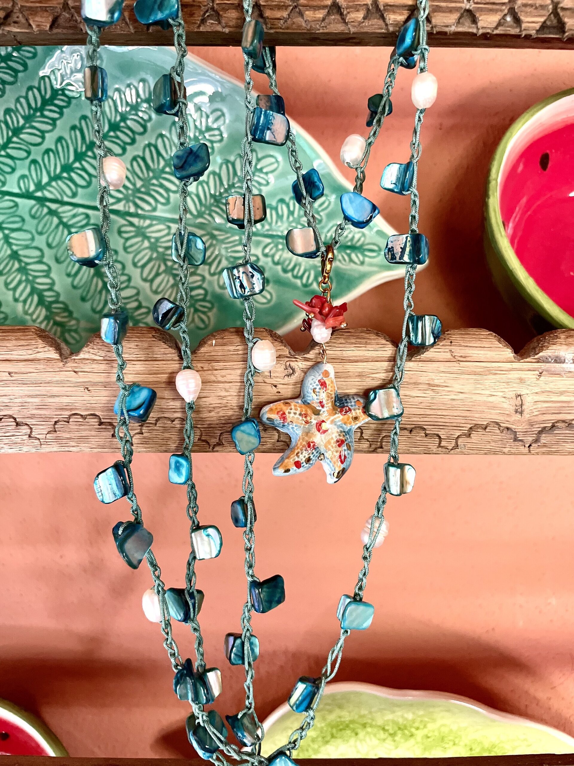 Estrella azul y nácar (XL) - pieza única - 1