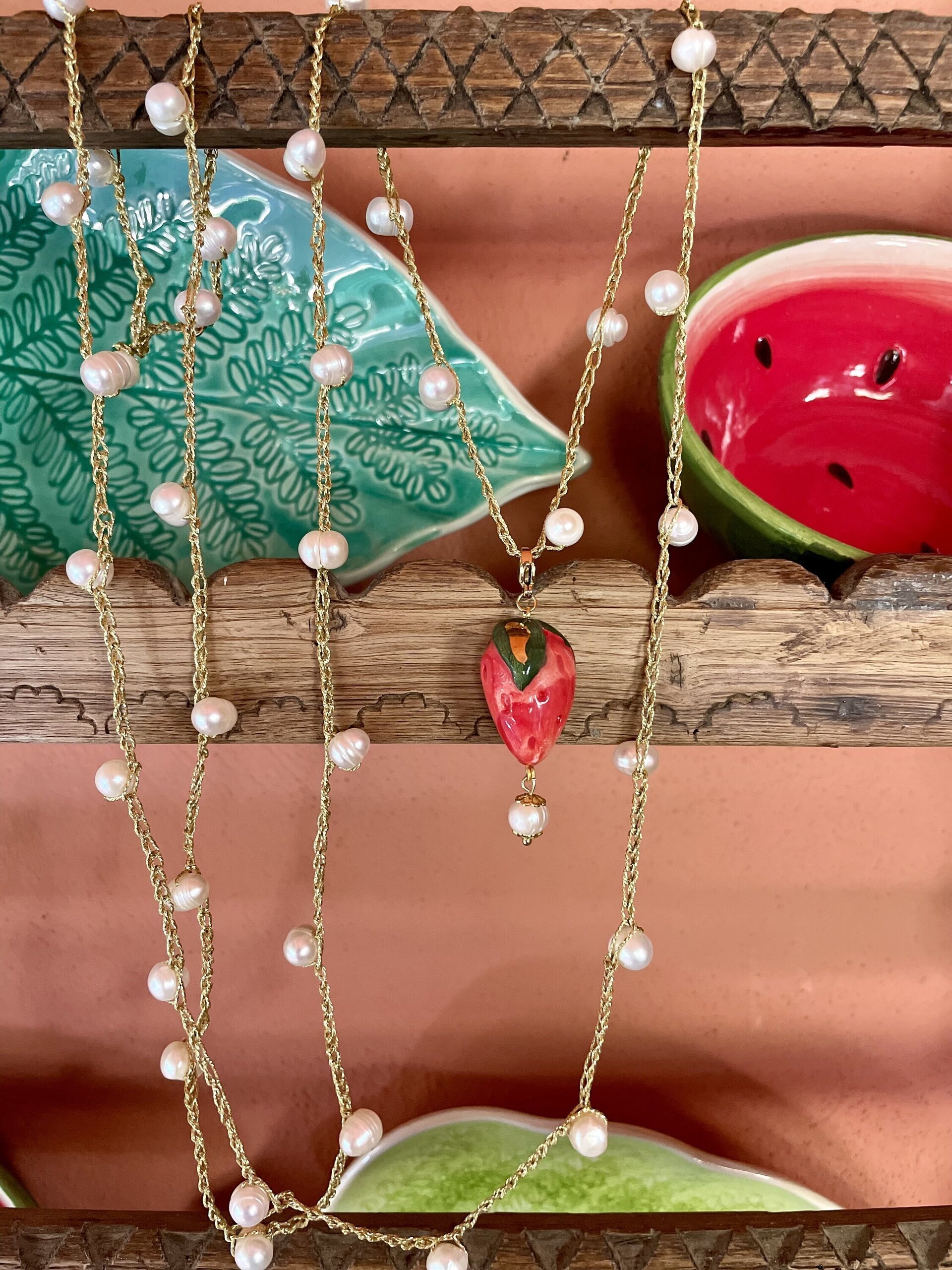 Fresa y perlas (XL) - pieza única - 2